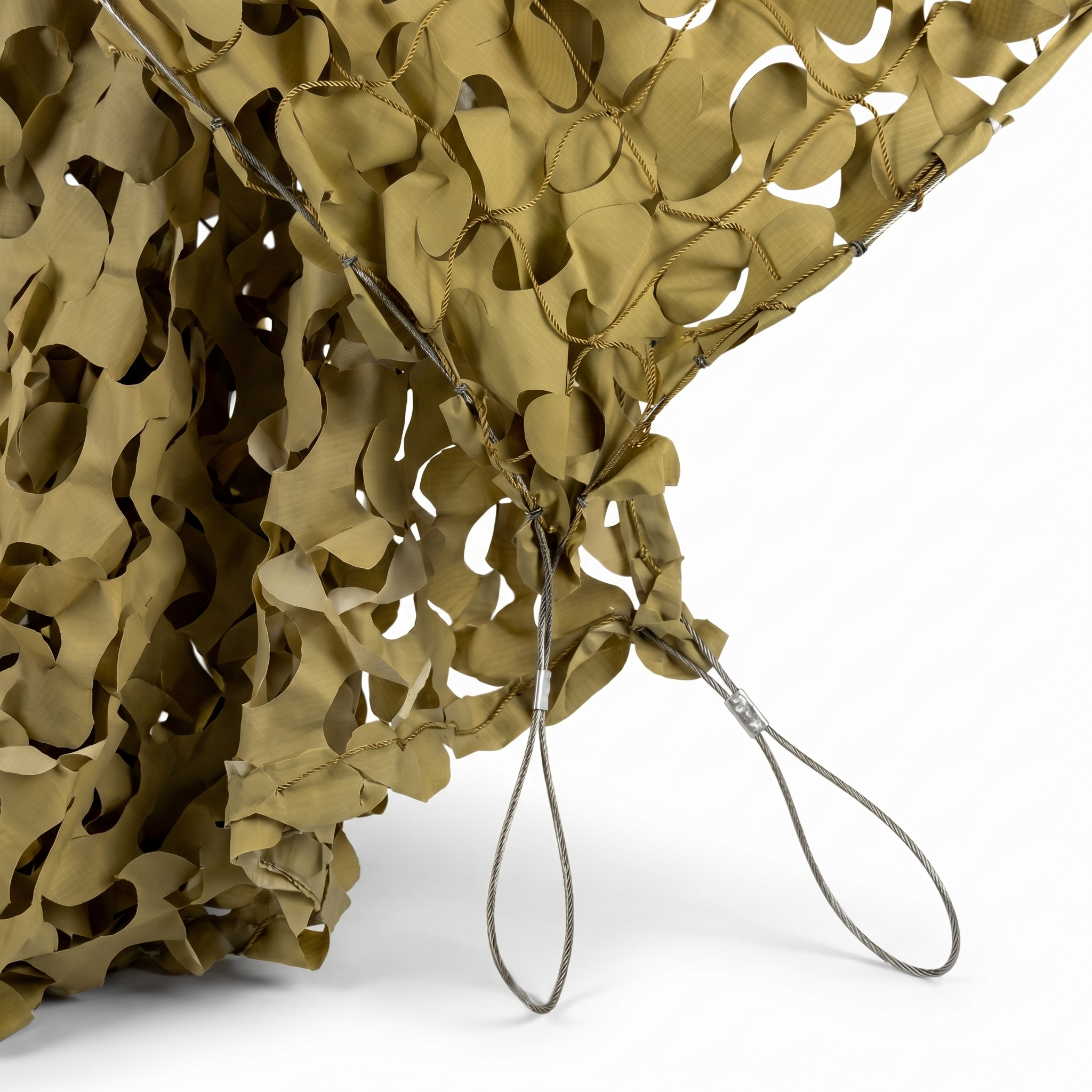 Filet de camouflage renforcé câble acier pour pergola - Installation permanente