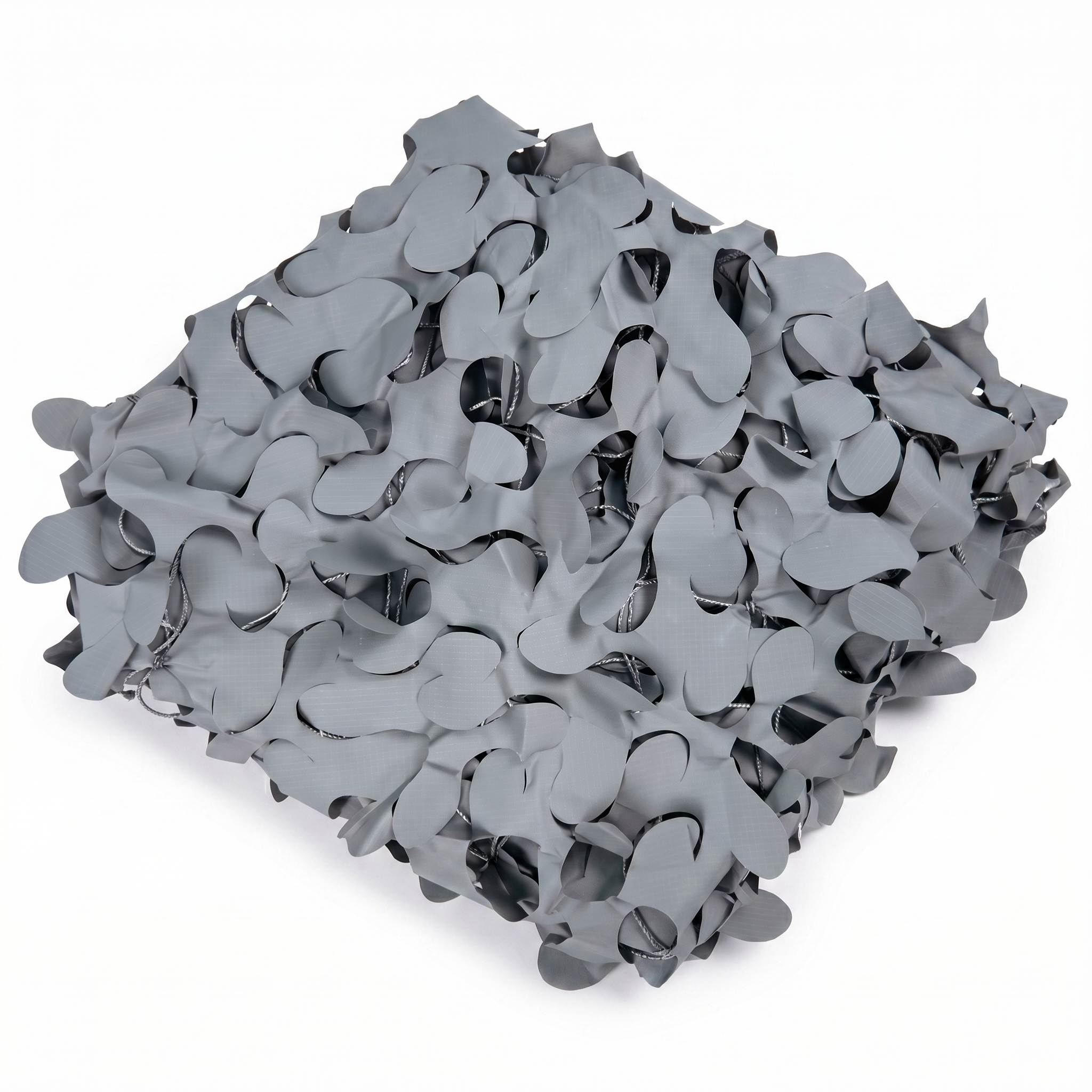 Filet de camouflage triangulaire gris pour terrasse urbaine - Ombrage contemporain en angle